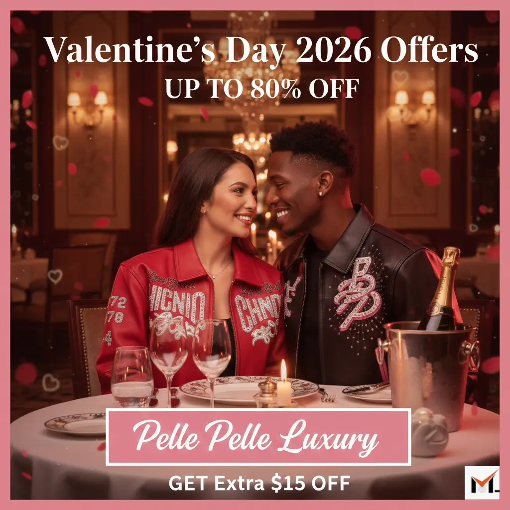 Pelle Pelle leather jackets mega sale banner – up to 80% off luxury men’s and women’s jackets at MJacket.com