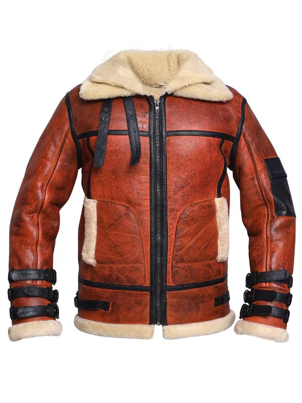 Men Brown Distressed Leather Jacket