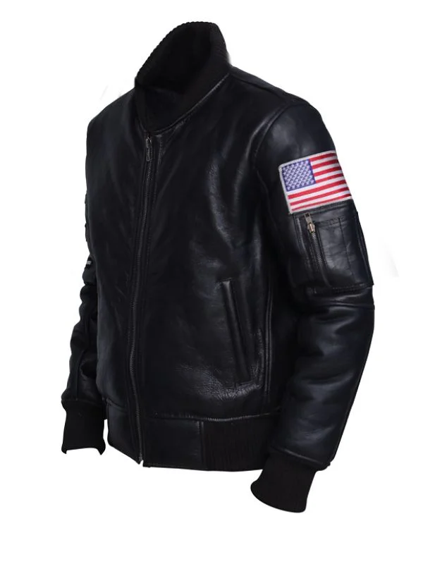 Men American Flag  Logo Jacket