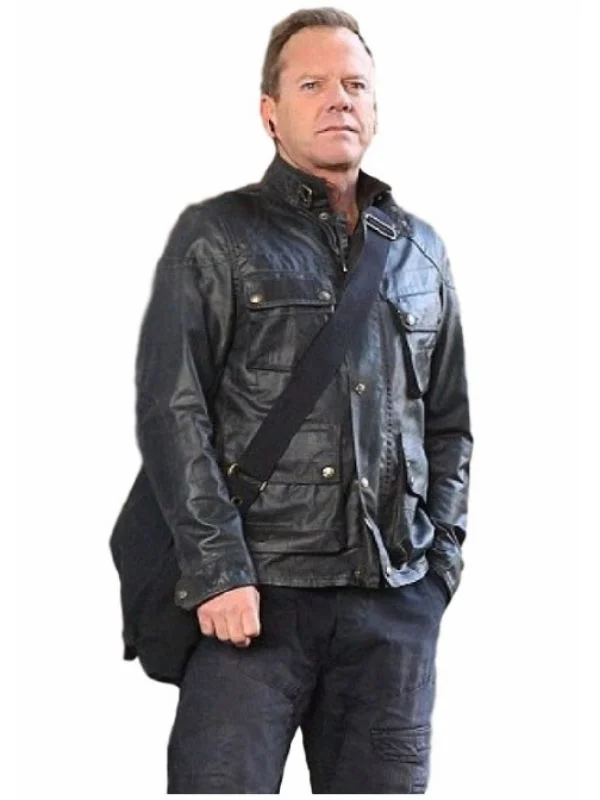Jack Bauer 24 Live Another Day Kiefer Sutherland Black Leather Jacket
