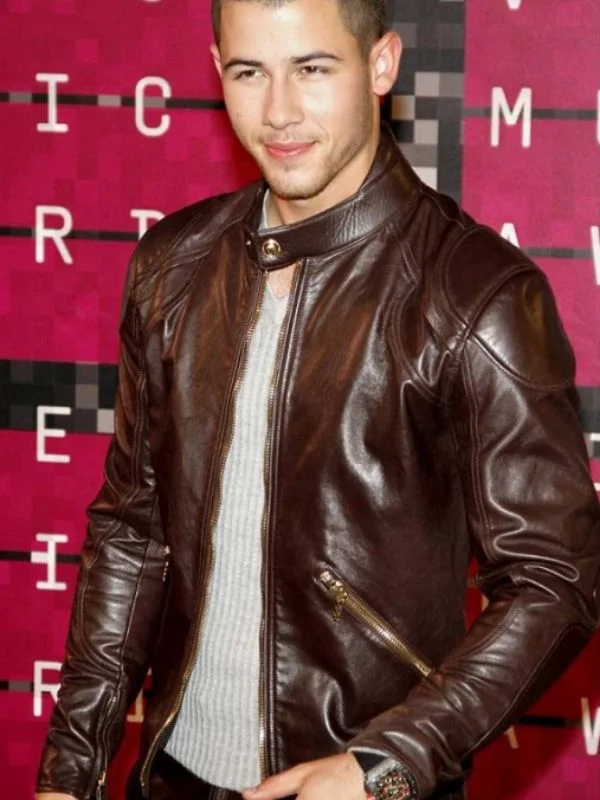 MTV Music Awards Event Nick Jonas Brown Jacket