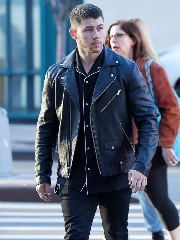 Nick jonas leather jacket 2025