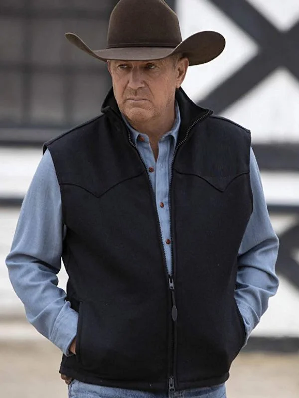 Yellowstone John Dutton Kevin Costner Black Vest