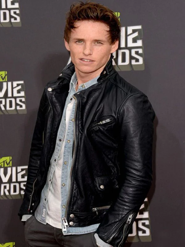 MTV Movie Awards Event Eddie Redmayne Leather Jacket