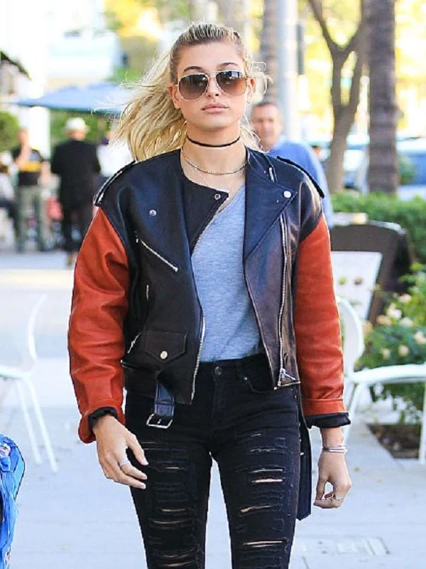 Hailey Rhode Bieber Stylish Leather Jacket