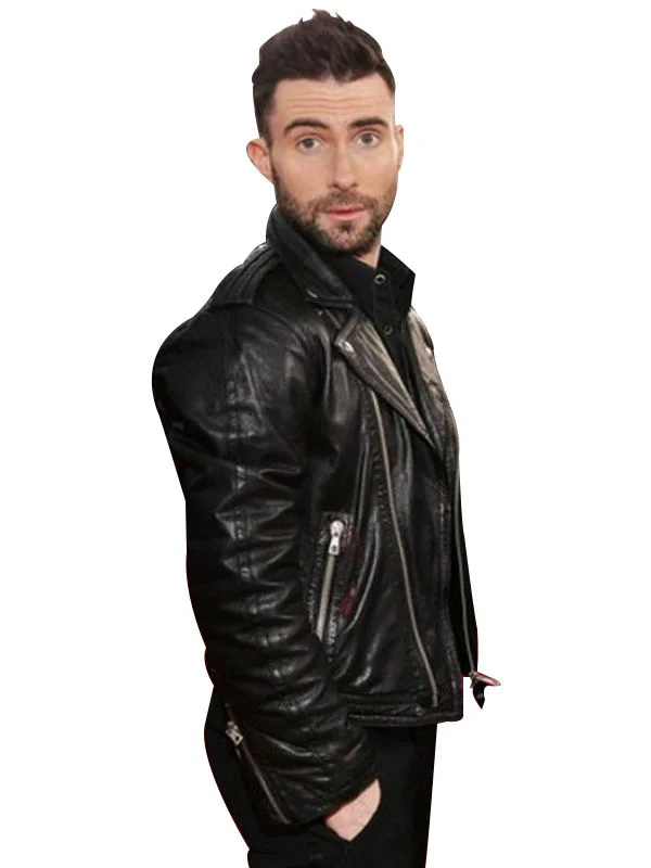 Adam Levine Black Black Leather Jacket