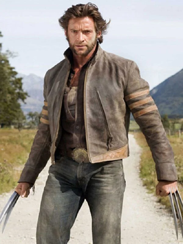X-Men Origins Wolverine Brown Leather Jacket