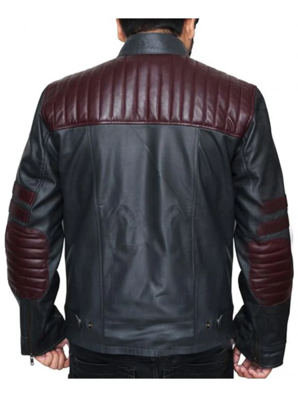 Elegant Burgundy Stripes Leather Jacket