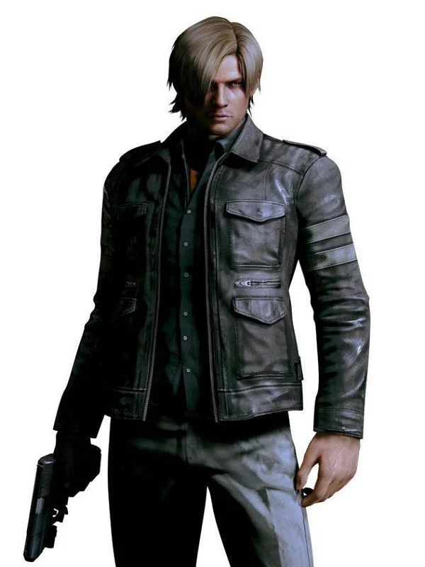 Leon Kennedy Resident Evil 6 Black Leather Jacket
