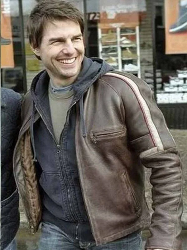 War Of The World Tom Cruise Brown Leather Jacket