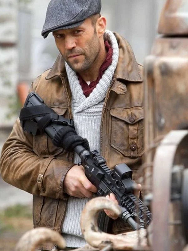 The Expendables 2 Jason Statham Distressed Leather Jacket