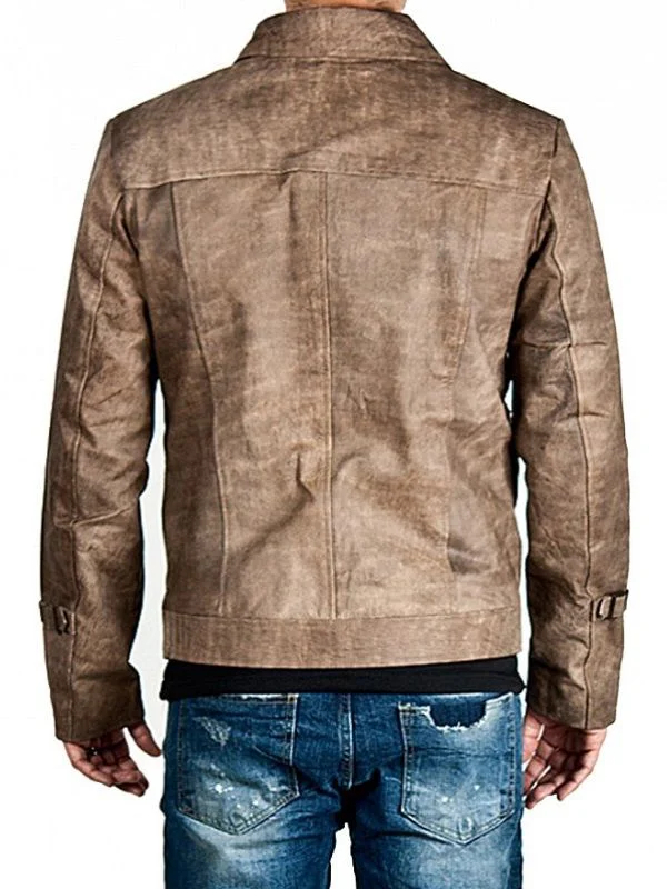 Movie The Expendables 2 Jason Statham Distressed Leather Jacket