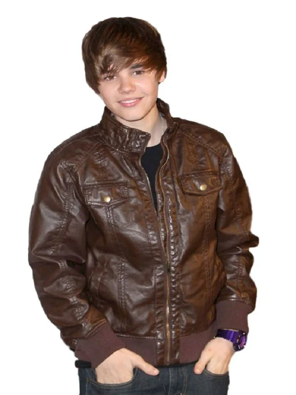Singer Justin Bieber Brown Jacket
