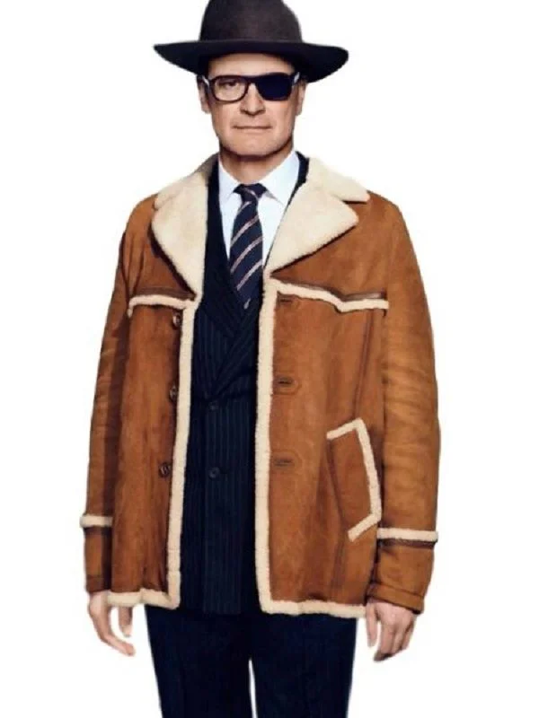 Harry Hart Kingsman Faux Fur Suede Leather Jacket