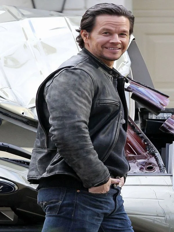 Mark Wahlberg Daddy's Home Distressed Leather Jacket