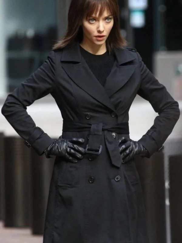 Anon Amanda Seyfried Black Cotton Coat