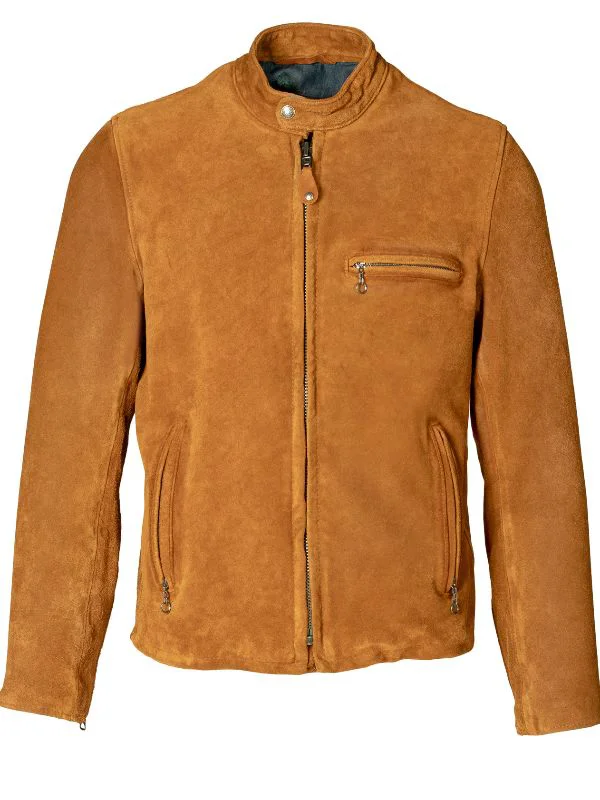 Men suede leather Cafe Racer Jacket