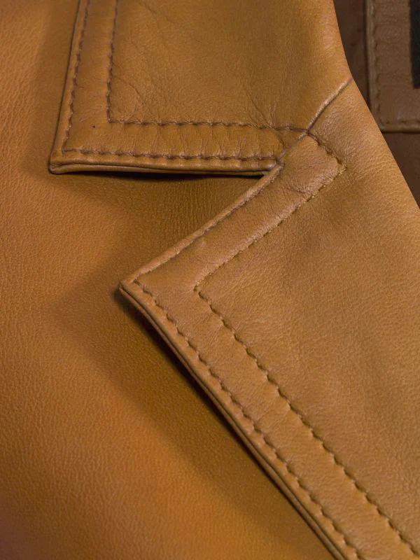 Women’s Tan Leather Blazer