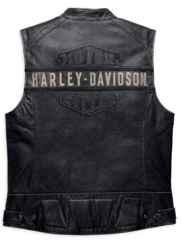 Mens Harley Davidson Motorcycle Leather Vest-mjacket picture