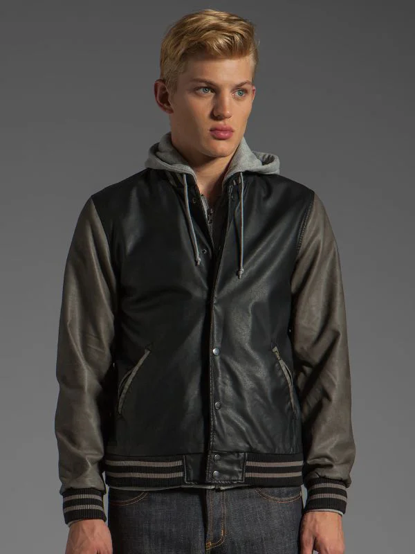 Obey Varsity Black and Grey Hoodie Jacket