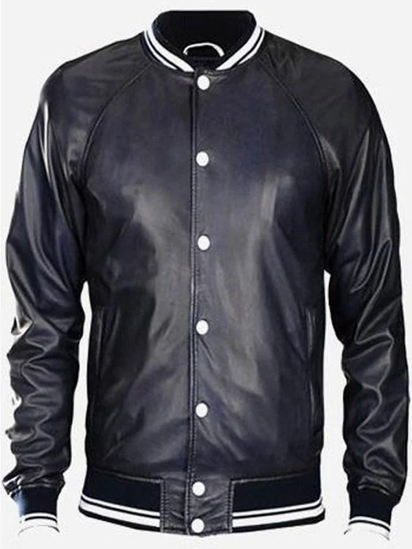 Varsity Bomber Leather Jacket