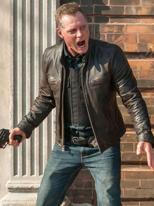 Jason Beghe Chicago PD treandy Leather Jacket