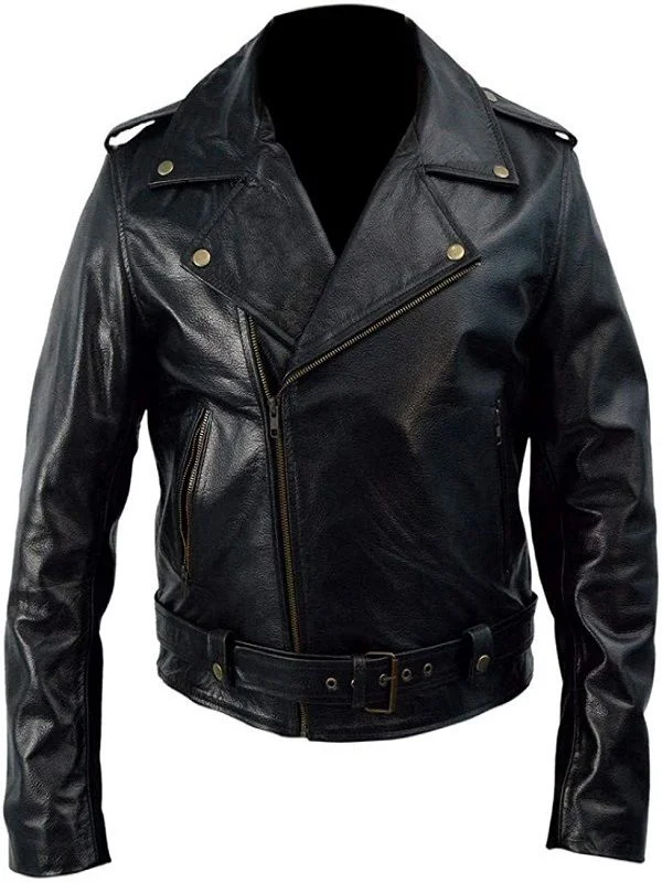 Johnny Depp treandy Jet Black Leather 