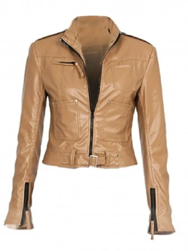 Emma Mackey Maeve Wiley Black Leather Jacket