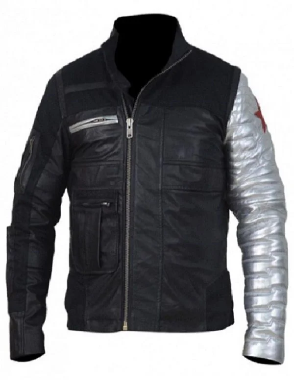 Captain America Civil War Bucky Barnes Winter Soldier Leather Jacket