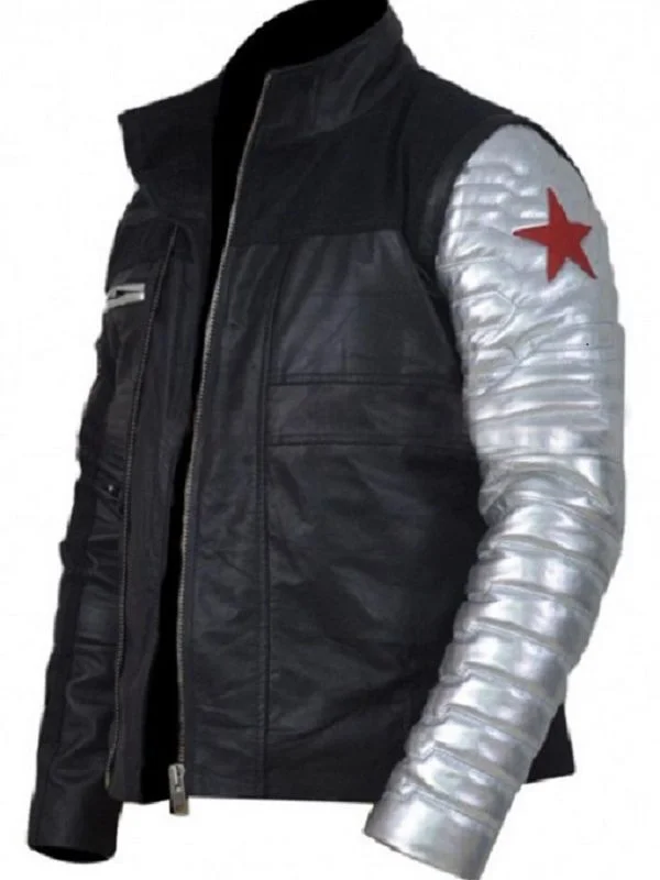 Captain America Civil War Bucky Barnes Winter Soldier Leather Jacket