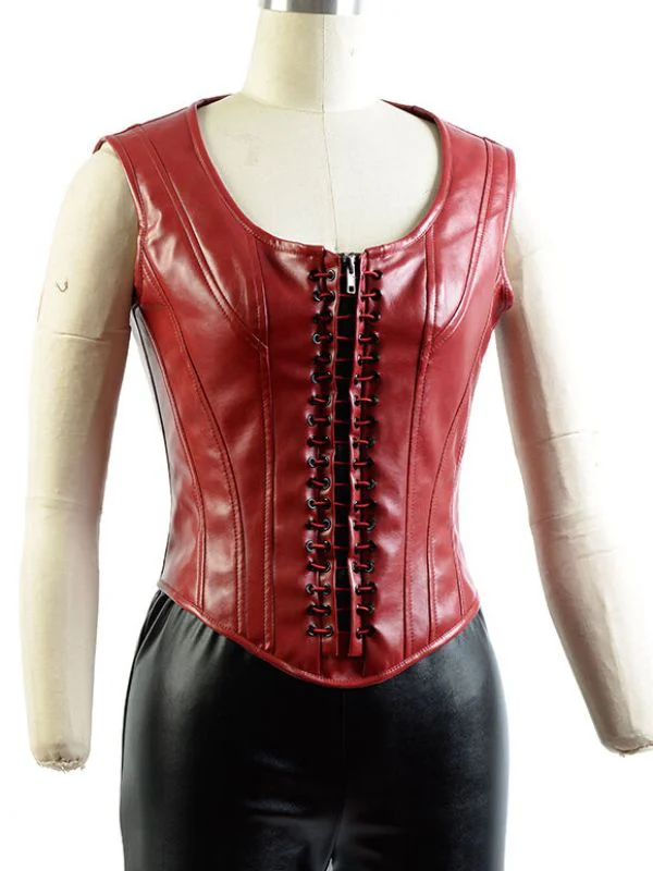 Elizabeth Olsen Captain America Civil War Wanda Maximoff Leather Vest