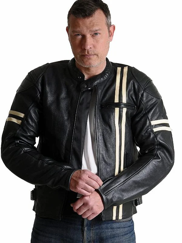 Cafe Racer Motorcycle Leather Jacket