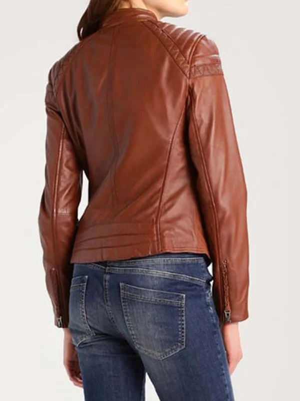 Brown Brando Style Biker Jacket