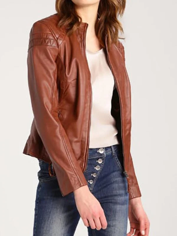 Brown Brando Style Biker Jacket