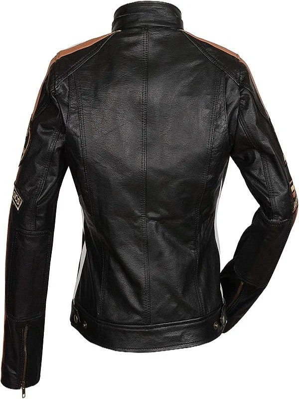 Shop Women's Cafe Racer Hooded Biker Vintage Leather Jacket | MJacket.com