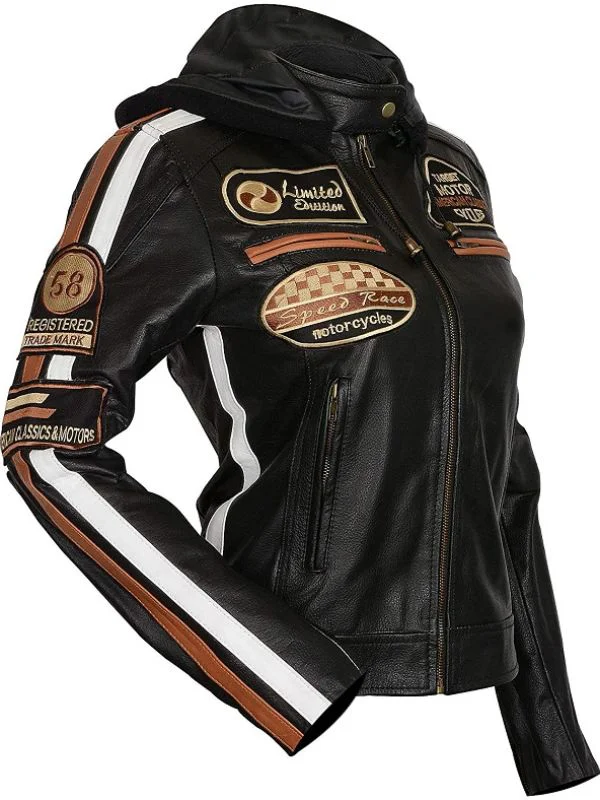 women Cowhide Leather jacket