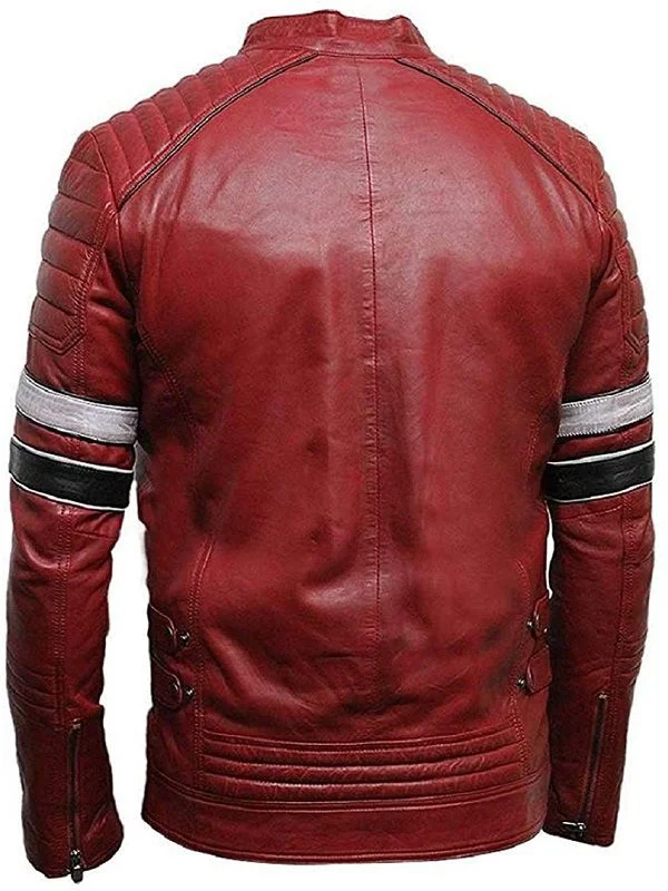 Cafe Racer Red Genuine Leather Jacket 