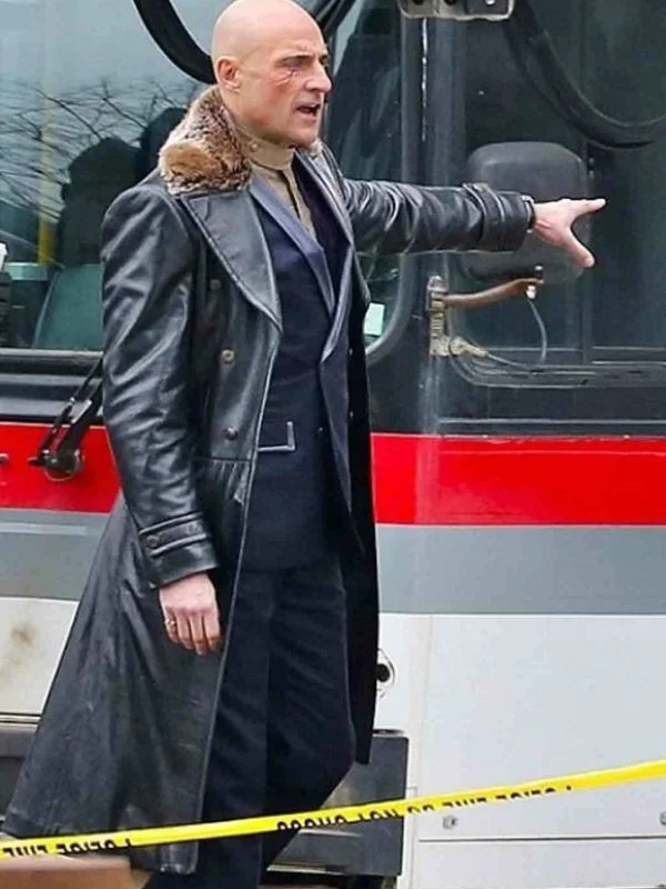 Shazam Mark Strong Fur Leather Trench Coat