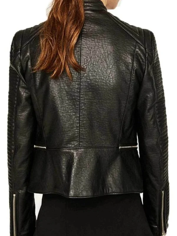 Juliana Harkavy Arrow Black Leather Jacket