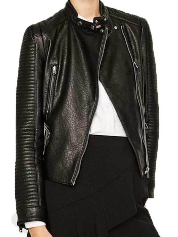 Juliana Harkavy Arrow Black Leather Jacket