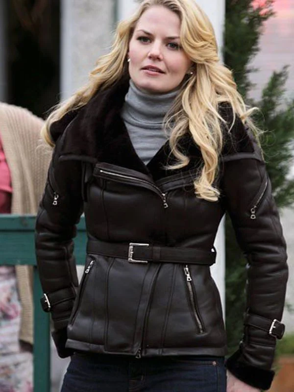 Once Upon a Time Emma Swan Black Leather Jacket