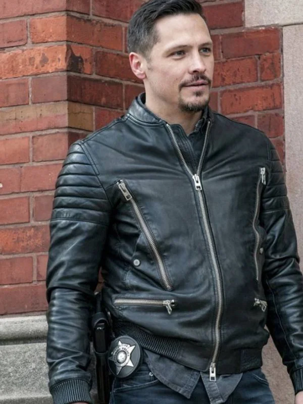 PD Kenny Rixton Black Leather Jacket