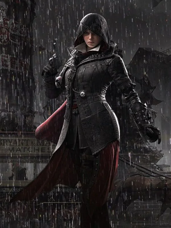 This Assassins Creed Syndicate Evie Frye Costume was worn by Evie Frye in the famous game series Assassin's Creed Syndicate.