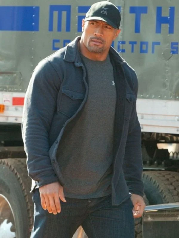 Snitch Dwayne Johnson Navy Blue Wool Jacket