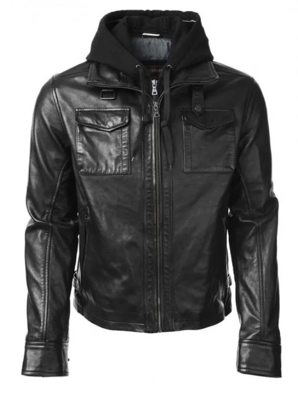 Arrow Oliver Queen Leather Jacket with Hoodie