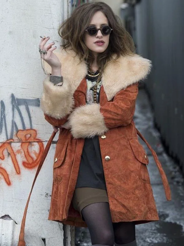 Robot Suede Leather Brown Shearling Coat