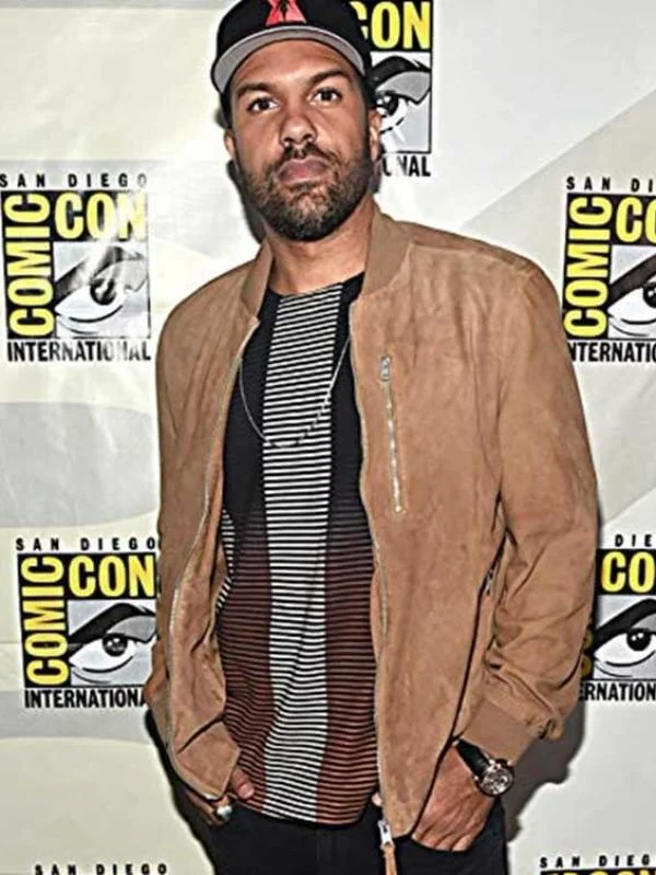 Black Widow Event O-T Fagbenle Suede Brown Leather Jacket