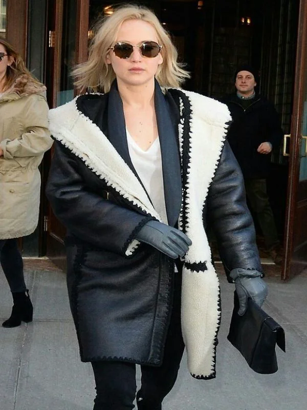 Jennifer Lawrence Winter Leather Winter Coat