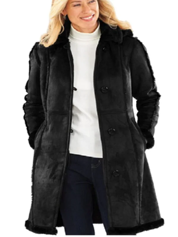 Scarlett Johansson Shearling Winter Coat