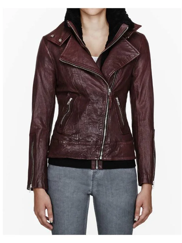 Emma Swan Jacket Once Upon a Time Season 4 Maroon Leather Jacket ...